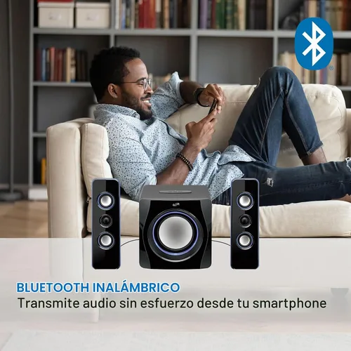 Vista 3 de iLive Electronics Sistema de altavoces Bluetooth con subwoofer integrado, 7.28 x 8.86 x 7.28 pulgadas, negro (iHB23B)