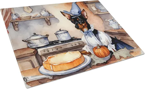 Vista 34 de Caroline's Treasures DAC1720LCB Affenpinscher - Tabla de cortar de vidrio con calabazas para cocina de otoño, grande, decorativa, de vidrio