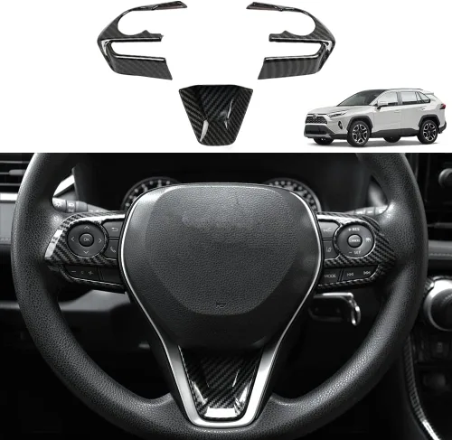 Vista 8 de para RAV4 Accesorios Cubierta Decorativa de Consola de Carbono Fibra Compatible con Toyota RAV4 2023 2022 2019 2020 2021 Panel de Consola
