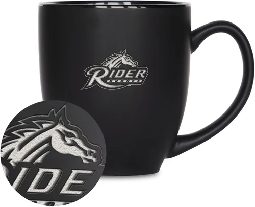 Vista 114 de Rico Industries - Taza de cerámica mate negra con grabado láser estándar de 15oz para NCAA (escuelas T & U) - Para bebidas calientes o frías
