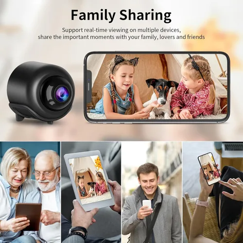 Vista 7 de VSTARCAM Cámara WiFi pequeña para seguridad del hogar, 1 unidad, 3MP portátil HD visión nocturna detección de movimiento, vigilancia remota de 120°
