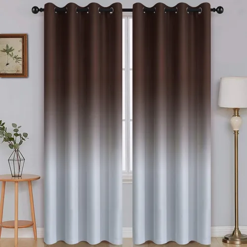 Vista 41 de SimpleHome Cortinas degradadas degradadas para oscurecer la habitación de 36 pulgadas de largo para dormitorio, con ojales y bloqueo de luz Negro