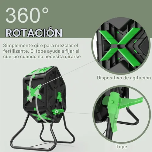Vista 4 de SQUEEZE master Vaso de compostaje ligero de una sola cámara para compost de 18.5 galones/70L