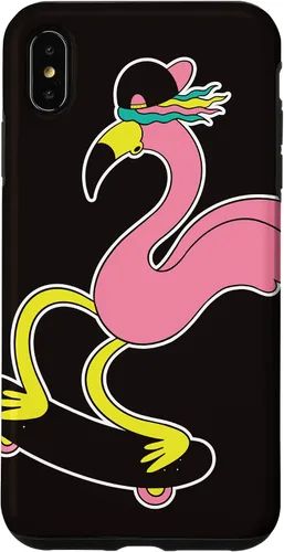 Vista 7 de iPhone 12 Mini Flamingo Skater Skateboard Tropical Funny Animal Lover Estuche de regalo