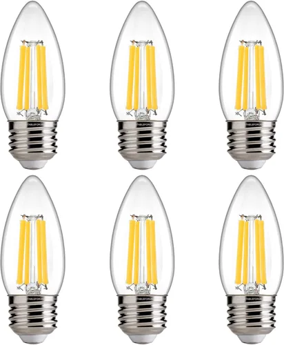Vista 12 de FLSNT Bombillas LED de Araña Equivalentes a 40W, Bombillas LED Ámbar Regulables B11 E26 Base de Candelabro, 2200K Blanco Cálido, 330LM, Paquete de 6