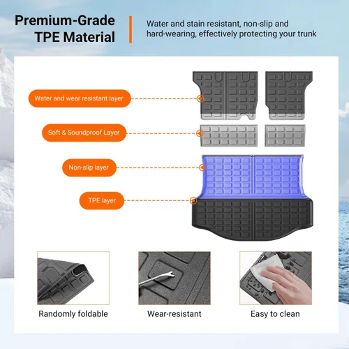 Vista 5 de powoq Alfombrilla de Maletero Compatible con Toyota RAV4 2013 2014 2015 2016 2017 2018 Forro de Carga para Todo Clima Alfombrilla de Respaldo