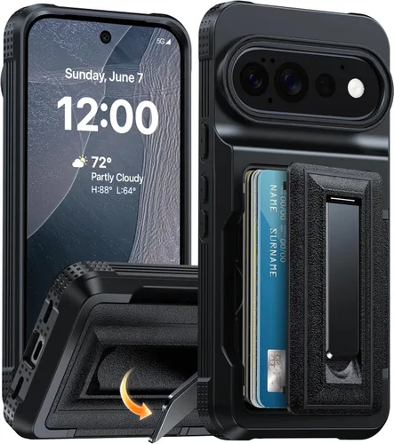 Vista 16 de Oterkin Funda tipo cartera para Google Pixel 10a [4-5 tarjeteros] [soporte de metal] [bloqueo RFID] [Protección completa de la cámara]