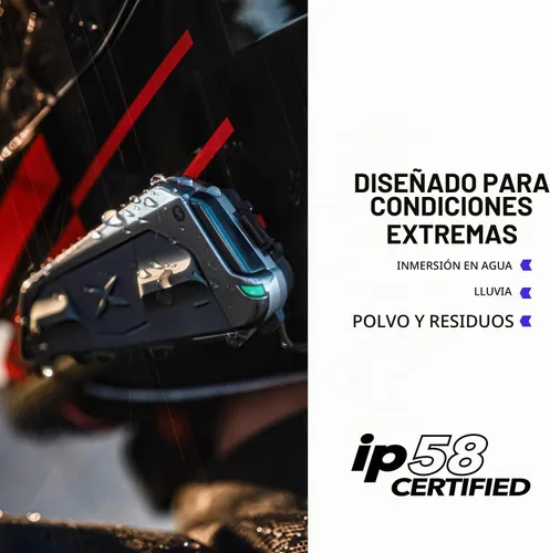 Vista 6 de EXOCOM LINK-1C Sistema de comunicación de intercomunicación para casco de motocicleta - Altavoces HD delgados de 40mm con intercomunicador Bluetooth
