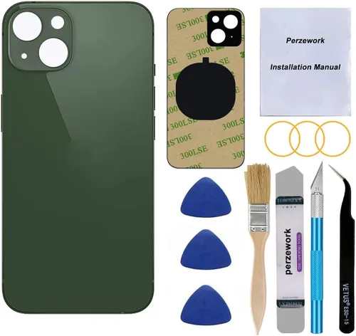 Vista 11 de Reemplazo de cristal trasero OEM para iPhone 13 mini 5.4 pulgadas (azul) con kit de herramientas de reparación