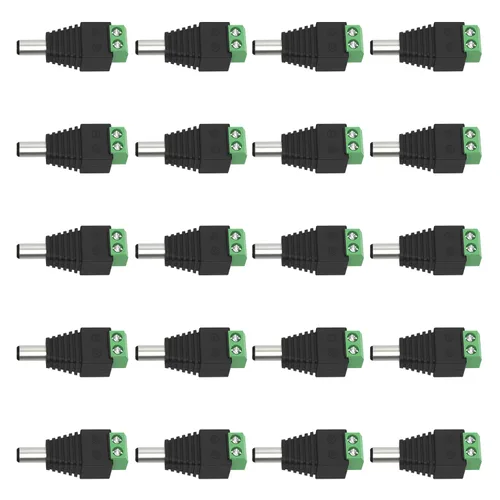 Vista 8 de 10 pares (10 x macho + 10 x hembra) 0.217 in x 0.083 in 12V DC conector adaptador de enchufe para tira LED, cable de cámara de seguridad CCTV