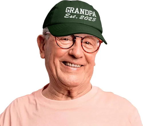 Vista 6 de DALIX New Grandpa Hat Est 2023 - Gorro de algodón bordado para papá