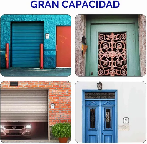 Vista 6 de Caja de Seguridad para Llaves, Caja de Seguridad con Combinación Impermeable de 4 Dígitos para Montaje en Pared, Ocultador de Llaves Reajustable