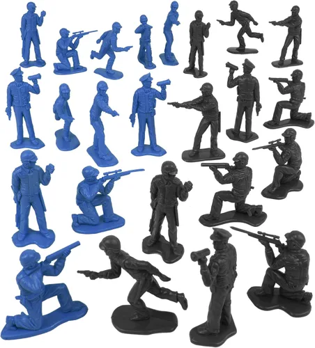 Vista 5 de Tim Mee Toy SWAT - 24 figuras policiales negras y azules hechas en Estados Unidos