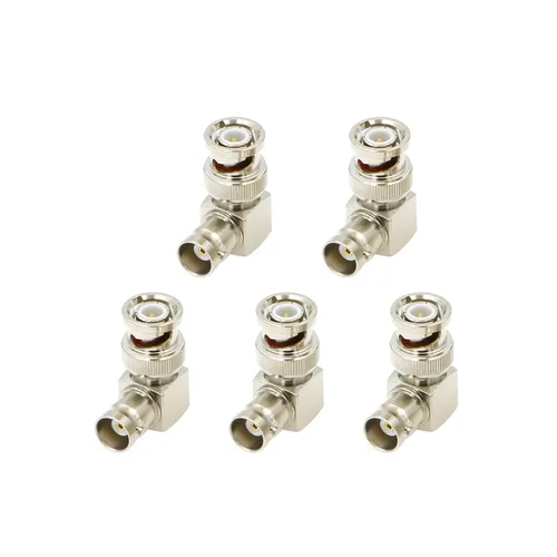 Vista 2 de Alvins - 2 conectores de ángulo recto BNC, adaptador BNC de 90 grados, conector macho a hembra para cable BNC 12G HD SDI BNC