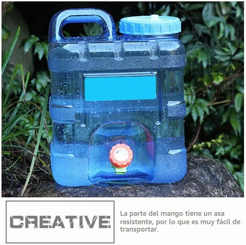 Vista 8 de BESPORTBLE - Contenedor de agua para campamento de 10 L con asa, jarra de policarbonato transparente