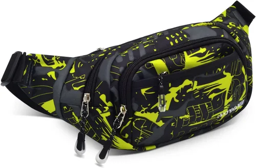 Vista 8 de NSYOOMH Bolsas de Cintura Grandes para Mujeres y Hombres, 5 Bolsillos con Cremallera Bolsas de Cintura Resistente al Agua, Prácticas para Correr al