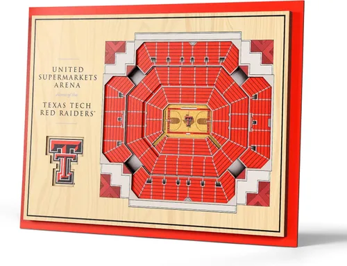 Vista 9 de YouTheFan - Póster para pared de la NCAA, vista de estadio en 3D de 5 niveles, Marrón