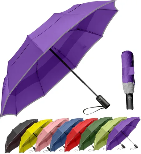 Vista 22 de MRTLLOA Paraguas de Viaje Compacto Resistente al Viento de 42/49 Pulgadas para Lluvia, Ligero, Portátil, Automático, Fuerte, Paraguas Plegable