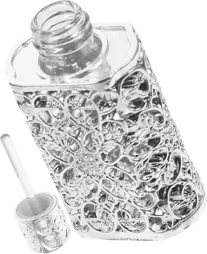 Vista 9 de EXCEART Botella de perfume, 0.1 fl oz, vidrio, metal, viajes, botella de spray decorativa vintage vacía