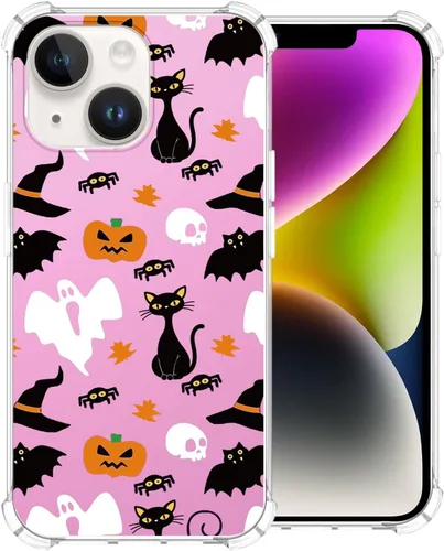 Vista 60 de Funda transparente de Halloween para Google 6a, con patrón de fantasma, funda protectora de TPU suave, delgada, a prueba de golpes, para niños