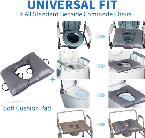 Vista 5 de MINIVON Cojín de asiento para mesita de noche, ajuste universal, cojín de asiento cómodo para ancianos, funda de asiento suave para asiento