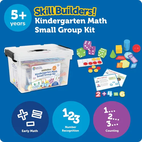 Vista 5 de Learning Resources Skill Builders Matemáticas para Jardín de Infantes en Grupo Pequeño, Elementos Manipulativos de Matemáticas, Actividades STEM
