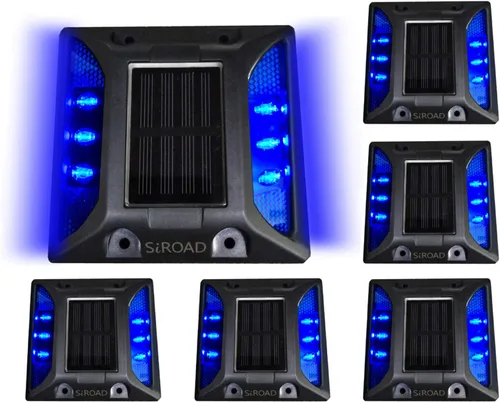 Vista 8 de Luces solares para entrada de vehículos, IP68 impermeables, marcadores de Azul