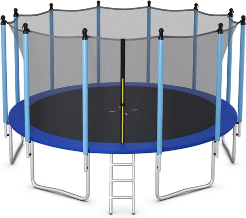 Vista 11 de Goplus Trampolín de 8 pies, 10 pies, 12 pies, 14 pies, 15 pies, 16 pies, aprobado por ASTM, resistente a la intemperie, trampolines recreativos