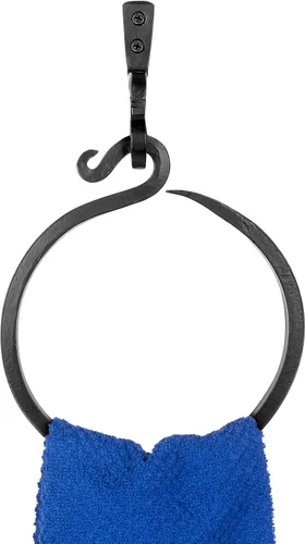 Vista 11 de Anillo de toalla de hierro forjado: un toque de encanto artesanal a tu cocina o baño con nuestro toallero hecho a mano. Fabricado por herreros, este
