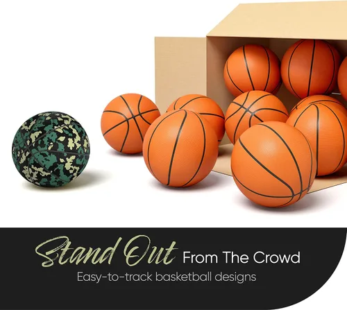 Vista 4 de Millenti Street-Wise - Balones de baloncesto de camuflaje coloridos destacados para hombres, mujeres, jóvenes, niños, básquetbol callejero fresco al