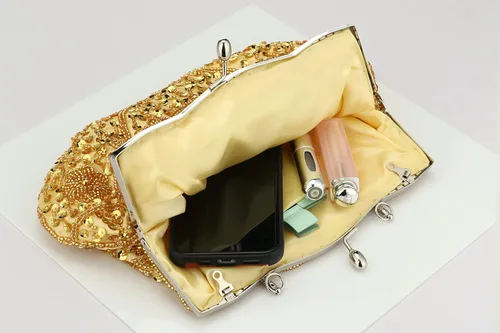 Vista 7 de Simcat Bolso de mano grande con cuentas de lentejuelas y flores