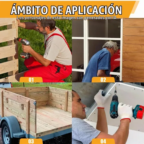 Vista 5 de Tornillos para cubierta de remolque #14x2-3/4, escariador Tek Torx/cabeza de estrella autoperforantes de madera a metal, tornillos autorroscantes