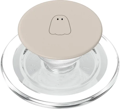 Vista 8 de Lindo fantasma de Halloween beige PopSockets intercambiables PopGrip