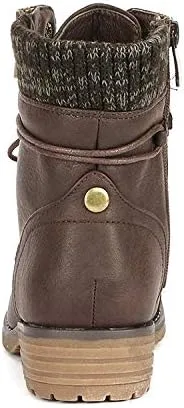 Vista 5 de DREAM PAIRS Botines de combate con cordones para mujer