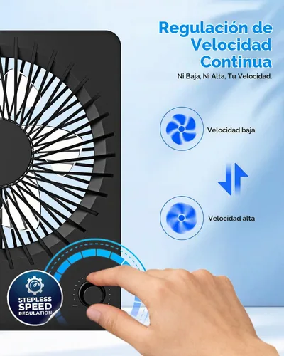 Vista 7 de EasyAcc Ventilador de viaje de 6000 mAh, ventilador de escritorio USB