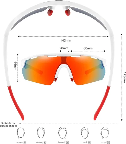 Vista 6 de AUCIP Gafas de sol deportivas para hombres y mujeres para béisbol ciclismo pesca golf ciclismo al aire libre con protección UV polarizada