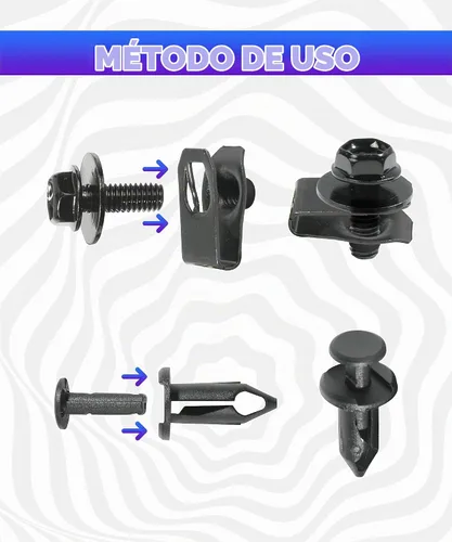Vista 2 de 35 piezas de kit de protección contra salpicaduras para el motor, remaches de guardabarros, clips de retención de parachoques, remaches
