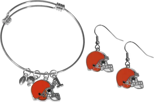 Vista 18 de Siskiyou Sports NFL womens Dangle Earrings and Charm Bangle Bracelet Set