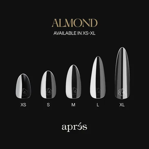Vista 4 de Aprés Gel-X® Almendra Caja de Puntas de Uñas 280 Puntas Gel-X, Puntas Suaves, 14 Tamaños 00-9 Incluye mitades