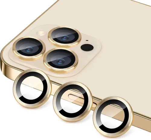 Vista 17 de Protector de lente de cámara compatible con iPhone 12 Pro Max, antiarañazos, vidrio templado 9H, protector de pantalla de cámara de metal, anillo a