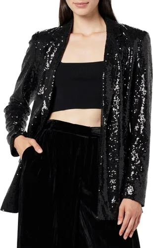 Vista 20 de The Drop Blake - Blazer largo para mujer Boucle negro