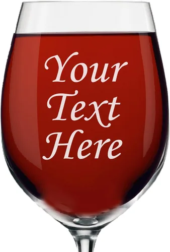 Vista 5 de My Personal Memories, Copa de vino personalizada con tallo - Grabada con tu texto personalizado