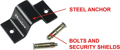 Vista 4 de Master Lock Steel Anchor, Wall/Floor Anchor Used with Cable or Chain, Best Used to Secure Bikes to a Fixed Point