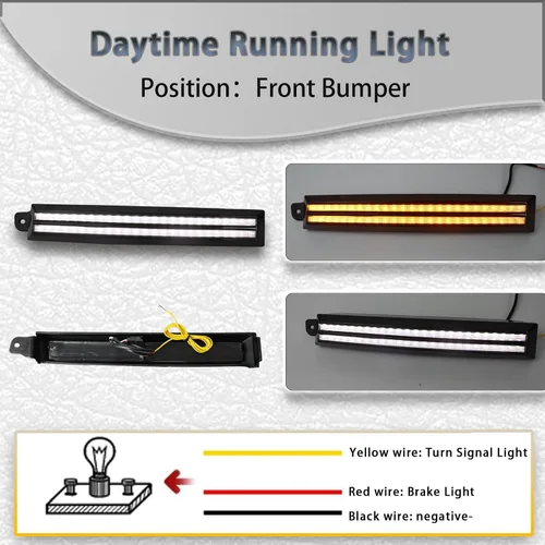 Vista 2 de Lámpara de Marcador Lateral LED para Faros Delanteros, Luz de Circulacion Diurna en Ámbar, Señal de Giro Secuencial Compatible con Toyota 4Runner
