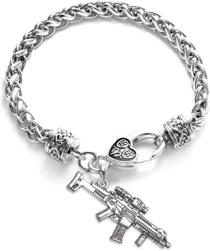 Vista 34 de Inspired Silver - Pulsera de plata con dije personalizado y circonitas cúbicas.