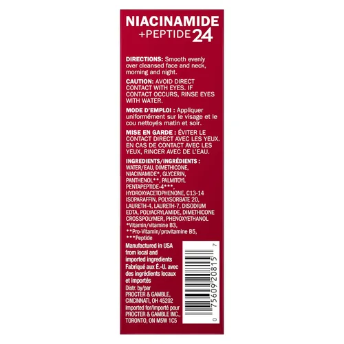 Vista 7 de Olay Niacinamide + Peptide 24 Suero antiarrugas, sin fragancia, 1.3oz FL