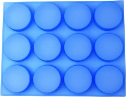 Vista 6 de X-Haibei Círculo redondo grande redondo básico jabón loción barra silicona molde diámetro 3 pulgadas 3 oz por célula