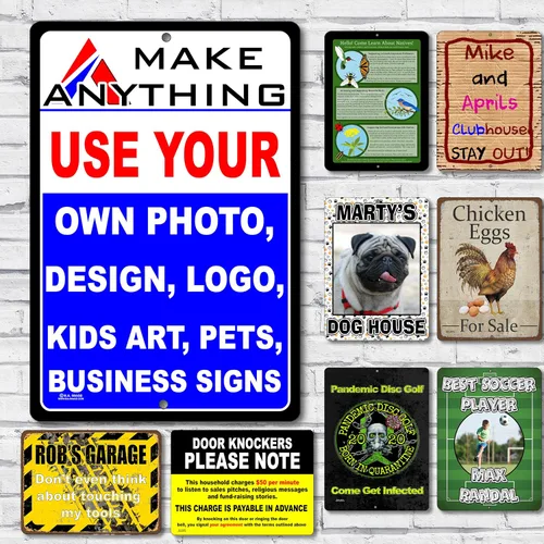 Vista 8 de Letrero de metal de aluminio personalizado con tu propia imagen, foto, mascotas, logotipo de arte o negocio para niños (12 pulgadas, redondo)