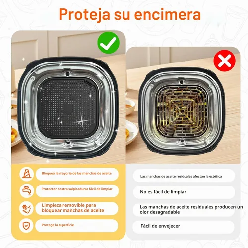 Vista 5 de 2 Piezas de Pantalla Antisalpicaduras para Freidora de Aire Ninja, Accesorios Combinados de Silicona para Ninja Crispi Fn101, Piezas de Reemplazo