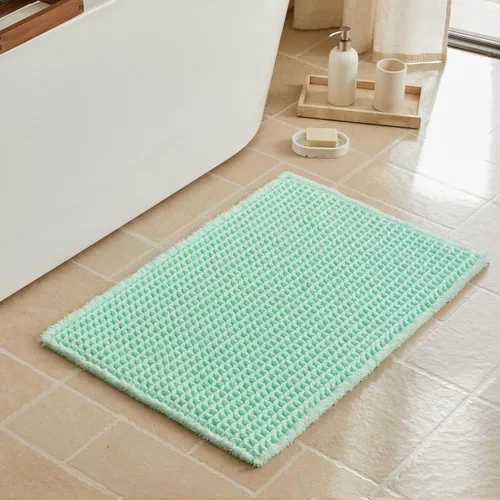 Vista 39 de Triohero Tapete de baño con diseño de gofre, tapete de baño pequeño y bohemio, antideslizante, lavable, ultra suave, súper absorbente, de secado
